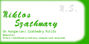 miklos szathmary business card