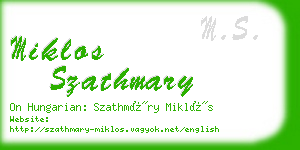 miklos szathmary business card